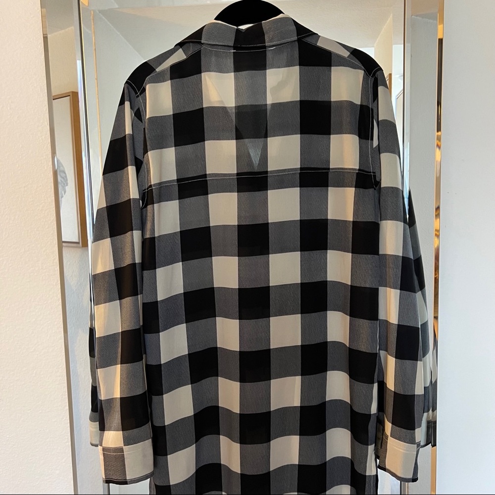 Gigham Chiffon Button Down Duster - image 6